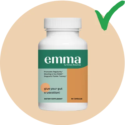Emma Relieve supplement bottle with quality check mark