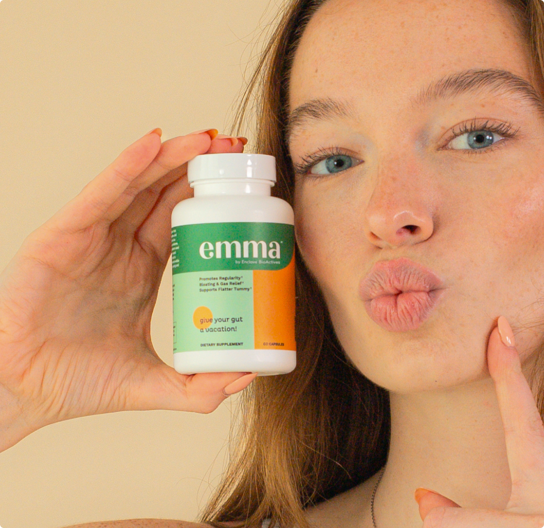 Emma Relieve natural digestive supplement close-up